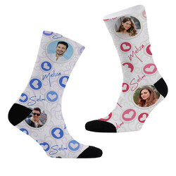  - Sevgiliye Hediye Fotoğraflı 2'li Çorap Seti