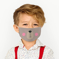  - Sevimli Ayıcık Tasarımlı Çocuk Maskesi
