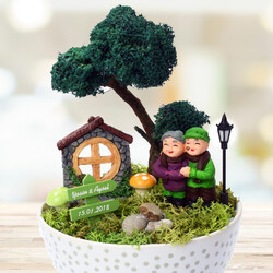 Sevimli Çiftler İsme Özel Minyatür Bahçe - Thumbnail