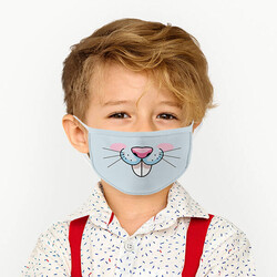  - Sevimli Tavşan Tasarım Çocuk Maskesi