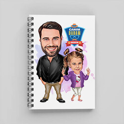  - Şık Baba ve Kızı Karikatürlü Defter