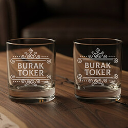 - Şık Kutusunda İsimli İkili Prestige Glass Viski Bardağı