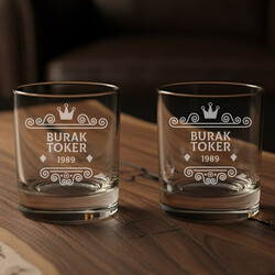 - Şık Tasarımlı İkili Prestige Glass Viski Bardağı