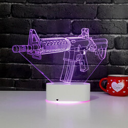 Silah Tasarımlı 3D LED Lamba - Thumbnail