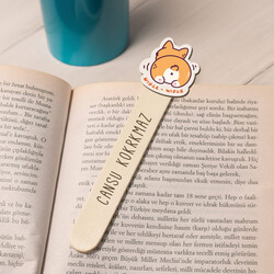 Şirin Kedicik İsimli Ahşap Kitap Okuma Ayracı - Thumbnail