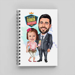  - Şirin Kız ve Babası Karikatürlü Defter