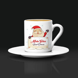  - Şirin Noel Baba Baskılı Yılbaşı Kahve Fincanı