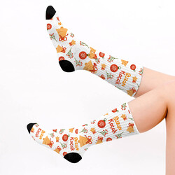 Şirin Yılbaşı Desenleri İsimli Çorap - Thumbnail