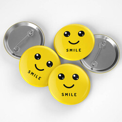  - Smile Emoji Tasarımlı Buton Rozet