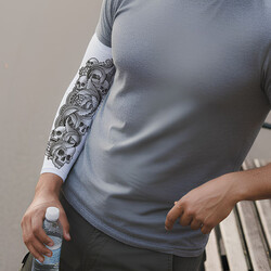  - Soft Kuru Kafa Desenli Motorcu Kol Çorabı