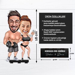 Sporcu Çiftler Karikatürlü Biblo - Thumbnail