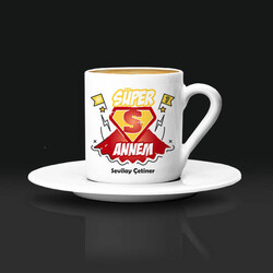 Süper Annem İsimli Kahve Fincanı - Thumbnail