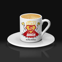 Süper Annem İsimli Kahve Fincanı - Thumbnail