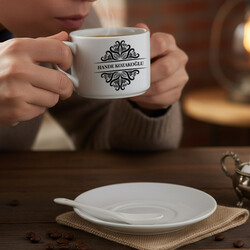  - Süslemeli İsimli Kaşıklı Nescafe Fincanı