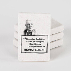  - Thomas Edison Esprili Taş Buzdolabı Magneti