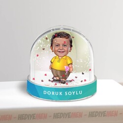 Tontiş Çocuk Karikatürlü Kar Küresi - Thumbnail