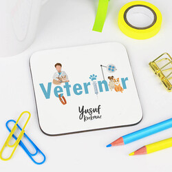  - Veterinere Hediye İsme Özel Bardak Altlığı