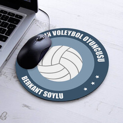  - Voleybolcuya Hediye İsme Özel Yuvarlak Mousepad