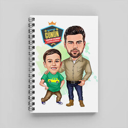  - Yakışıklı Baba ve Oğlu Karikatürlü Defter