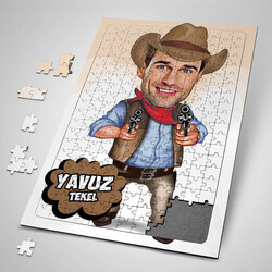  - Yakışıklı Kovboy Karikatürlü Puzzle