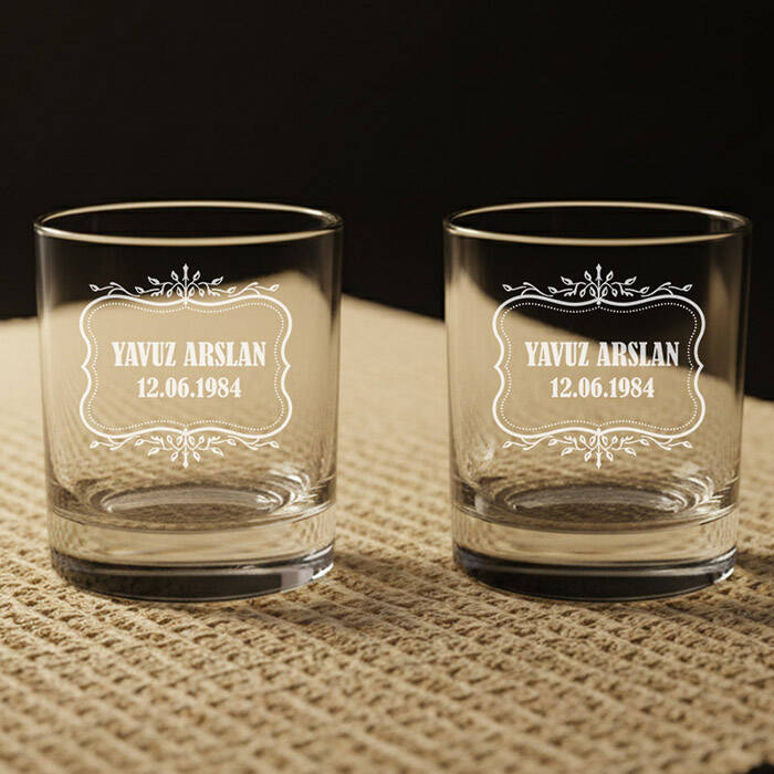 Yaş Günü Hediyesi İsimli İkili Viski Bardağı