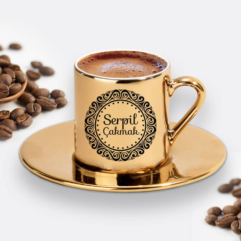 Yeni Ev Hediyesi Gold Kahve Fincanı