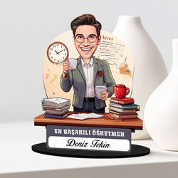  - Yılın En Başarılı Erkek Öğretmeni Karikatürlü Biblo