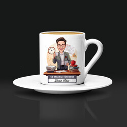  - Yılın En Başarılı Erkek Öğretmeni Karikatürlü Kahve Fincanı