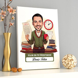 - Yılın En İyi Erkek Öğretmeni Karikatürlü Tablo