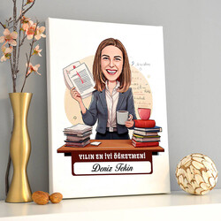  - Yılın En İyi Kadın Öğretmeni Karikatürlü Tablo