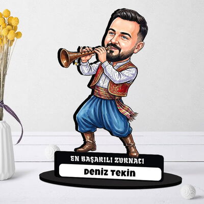  - Zurnacı Müzisyen Erkek Karikatürlü Biblo